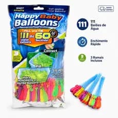 Balão/Bexigas de Água Guerra de Bexiga 111 Unidades Enche Fácil Lacre Automático Piscina Festa Verão