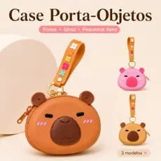 Chaveiro Porta Objetos Feminino Case Fone De Ouvido Silicone Capivara Ursinho Moedas Gloss
