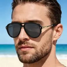 Óculos de sol gradientes de feixe duplo da moda, templos de Metal, novo estilo masculino e feminino óculos de sol combin