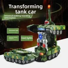 Crianças luz música brinquedo carro elétrico Universal condução carro lutador deformação tanque robô