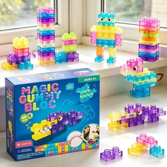 Blocos De Construção Gelatinosos , Macia Sensorial , Educativos Infantis , Cola , Descompressão , Pitada De Música
