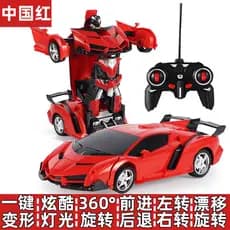Carro de controle remoto com deformação de um clique, grande carregamento, modelo de carro de corrida, robô, brinquedos