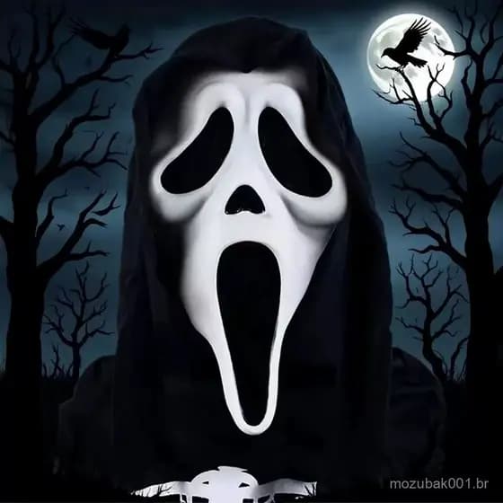máscara grito halloween látex terror cosplay assustador