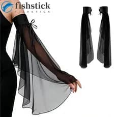 FISHSTICKA 1 Par De Mangas Protetoras Solares , Longas De Tule Femininas Finas E Elegantes , Cordas De Gravata Ajustávei