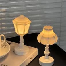 RoadGold Dollhouse Miniatura 1 12 Flower Bud Candeeiro De Mesa Luz Noturna Modelo De Móveis Para Decoração De Sala De Es