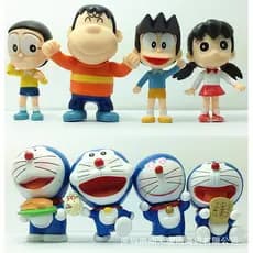 Doraemon Doraemon Doraemon Doraemon Doraemon 8 Decorações de carro Boneca Figuras-Anime Cápsula Brinquedos-Defeitos