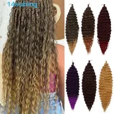 SUBING Cabelo De Crochê De Onda Profunda , Extensão De Sintético Ombre Passion Twist Trança , Encaracolado
