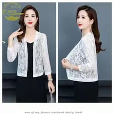PARPERTY1 Cardigan Feminino De Verão , Camisa De Ar Condicionado De Renda Floral Respirável , Xale De Malha De Praia Com