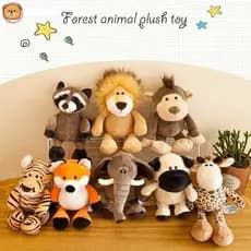 25cm safari animal selva boneca de pelúcia criança presente de aniversário tigre leão raposa zebra floresta travesseiro