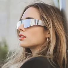 Y2K Óculos De Sol Sem Moldura Exclusivo Retro Feminino Homens Prata Dirigir Legal Anti-Ultravioleta Popular Ciclismo Ao