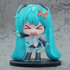 Figura Colecionável de PVC da Personagem de Anime Japonês Hatsune Miku em Versão Q de 10cm