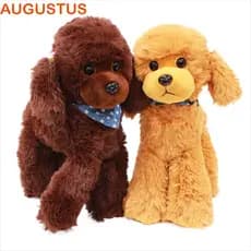 AUGUSTUS Cão De Pelúcia Decoração Para Casa Crianças Dormir Travesseiro Boneca Criança Realista Poodle