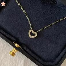 ❤ Original pequeno amor oco colar feminino temperamento All-Match banhado a ouro pingente simples jóias atacado