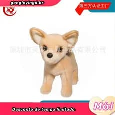 Cachorro de Pelúcia Realista Pug 26 cm Brinquedo para Criança e Bebê, Presente e Decoração Pet Filhote Cachorrinho