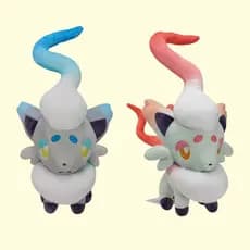 2024 Pokemon tamanho grande 27cm em pé branco heterocromático Soloa lavagem esmeralda região Soloac azul vermelho boneca