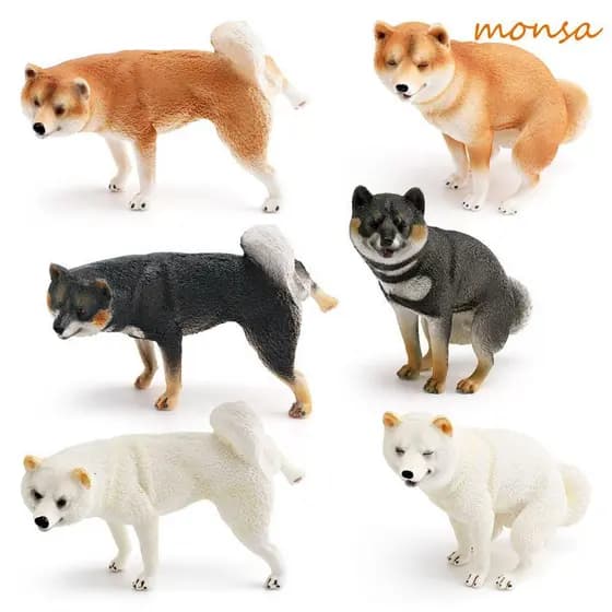Modelo Animal De Cachorro MONSA , Estatueta De Simulação Realista Shiba Inu , Figura Educacional Em Miniatura Do Japão