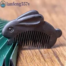 Pente De Sândalo LANFENG , Massagem Antiestático De Coelho , Mini Escova De Para Aliviar O Estresse Do Couro Cabeludo Na