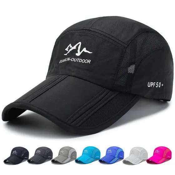 Boné de Caminhada Masculino para Atividades ao Ar Livre, Boné de Beisebol Dobrável em Três Partes, Boné de Malha, Versão