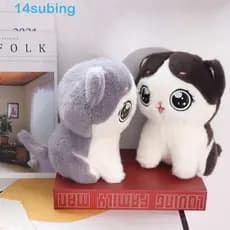 SUBING Brinquedos De Pelúcia Para Gatos , Boneco De Gato De Olhos Grandes , Decoração De Sofá , Boneca De Gatinho Fofa K