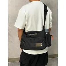 Bolsa de ombro masculina voluntária de grande capacidade, bolsa mensageiro clássica de lona para viagem ao ar livre, gar