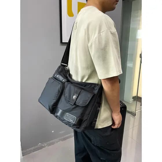 Warondier contador genuíno grande capacidade saco do mensageiro masculino Oxford pano Commuter pano saco masculino Casua