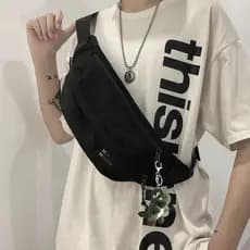 Bolsa de peito masculina bolsa mensageiro Street Wear Diagonal bolsa de ombro ins na moda pequeno saco estudante esporte