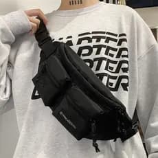 Bolsa de ombro mensageiro masculina, bolsa de peito masculina, roupa de rua, ferramentas japonesas, Casual, estudante, e