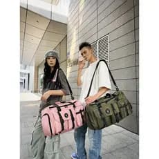 Bolsa de viagem masculina, mochila de grande capacidade, bolsa mensageiro de viagem, bolsa de bagagem de mão, separação