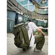 Bolsa de viagem de curta distância, bolsa de bagagem de mão masculina, mochila de grande capacidade, separação seca e mo
