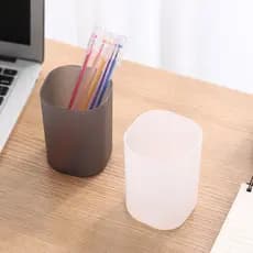 Suporte de caneta feminino ins transparente fosco moda criativa simples tubo de armazenamento de escritório estudante De