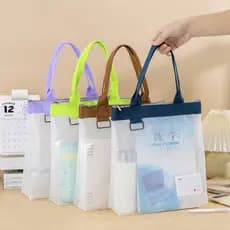 Bolsa de papelaria A4 Bolsa de armazenamento portátil Simples Transparente Bolsa de arquivo de Super grande capacidade B