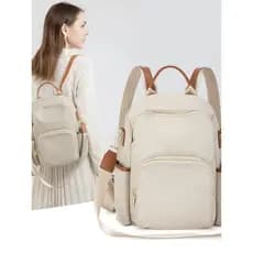 Jijia mochila 2026 novo estilo moda feminina Casual grande capacidade leve lona mamãe saco de viagem pequena bolsa escol