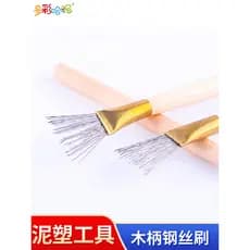 Figura argila ferramentas de plástico Wenwan escova de aço argila DIY cabelo fazendo grama camisola textura sete agulhas