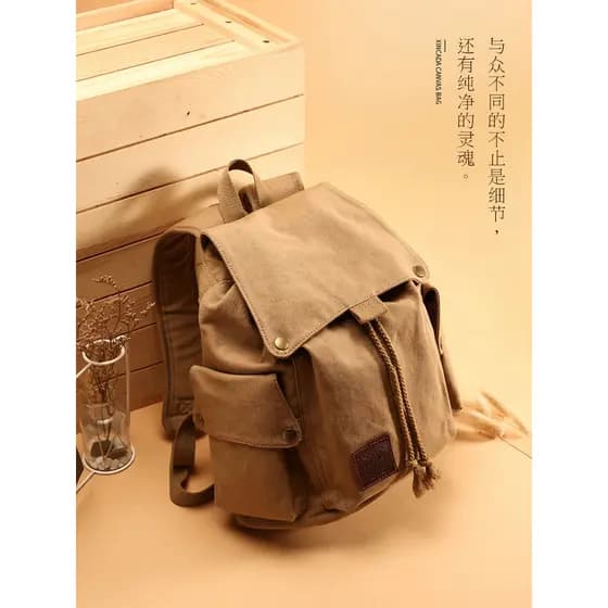 Mochila feminina bolsa de viagem bolsa de lona mochila masculina 2024 novo estilo moda tendência Retro saco estudante un