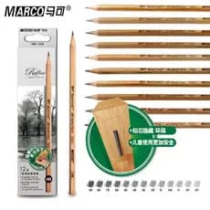 Marco 7001 Lápis de esboço HB 2B 3B 4B 5B 6B 7B 8B 9B Crianças Estudantes Iniciantes 2: Conjunto de canetas de esboço Ar