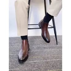 Novo estilo Brock Chelsea botas de negócios masculino artesanal Mid-top Martin botas de alta qualidade sapatos de couro