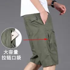 Shorts casuais masculinos de meia-idade, macacão de cor sólida, calças cortadas de algodão puro, verão, calças médias fi