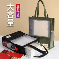 Saco de documentos transparente de grande capacidade para estudantes do ensino médio carregando saco de livro saco de pa
