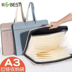 Pasta A3 Pasta de papel de teste multicamadas Bolsa de armazenamento de grande capacidade Classificação Bolsa de arquivo