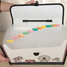 Bússola Estudantes usam bolsa de órgão A4 Pasta de papel de teste portátil Pasta multicamadas Bolsa de contas Pasta de a