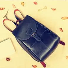 Nova moda Casual versão coreana na moda Retro carteiro estilo Preppy couro genuíno pequena mochila Mini mochila de couro