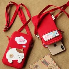 Versão coreana Mini bonito lona mensageiro pequeno saco Halter pescoço menina mudança passaporte saco do telefone móvel