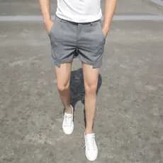 Super Shorts masculinos de verão, cor sólida, Slim fit, calças de 3 pontos, versão coreana, calças casuais, calças quent