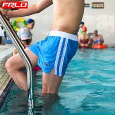 Calças de praia de verão masculinas de secagem rápida à beira-mar férias calças de três pontos calções de banho soltos à