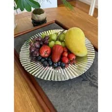 MCOKI Estilo Europeu 18/10 Luz de Aço Inoxidável Luxo High-End Prato de Frutas Decoração de Casa Sala de Estar Mesa de C