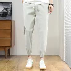 Calças masculinas estilo verão 9 calças até o tornozelo calças casuais masculinas verão estilo fino puro algodão calças