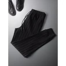 Bonito listrado calças masculinas outono inverno calças casuais Harem calças magro-ajuste calças magras 2024 novo estilo