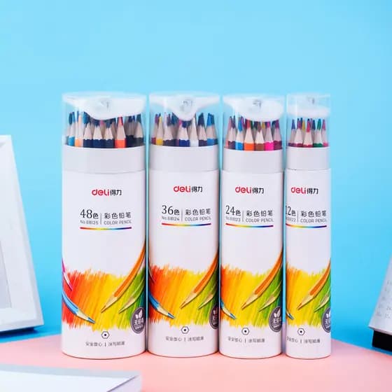 Deli Pintura a lápis de cor solúvel em água de 48 cores Alunos usam profissional pintado à mão 12 cores 24 cores 36 core