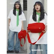 SUMAYZOY travesseiro saco feminino novo estilo vermelho torrada saco nicho bolsa de ombro esportes Fitness grande capaci