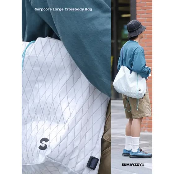 SUMAYZOY Saco de lixo com cordão Bolsa leve e leve Bolsa de ombro para viagem Bolsa mensageiro esportiva funcional ao ar